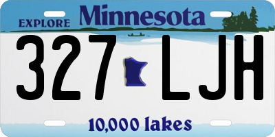MN license plate 327LJH