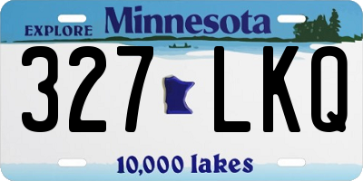 MN license plate 327LKQ