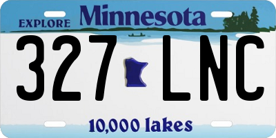 MN license plate 327LNC