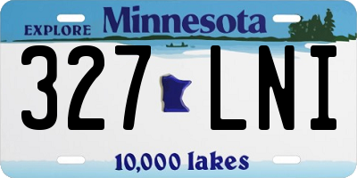 MN license plate 327LNI
