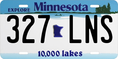 MN license plate 327LNS