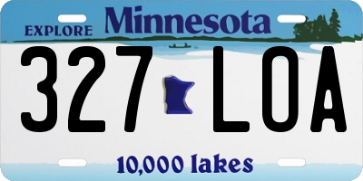 MN license plate 327LOA