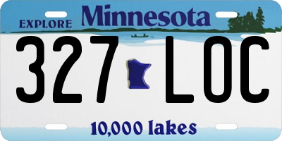MN license plate 327LOC