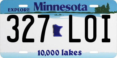 MN license plate 327LOI