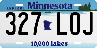 MN license plate 327LOJ