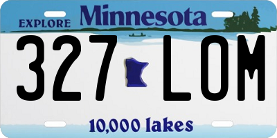MN license plate 327LOM