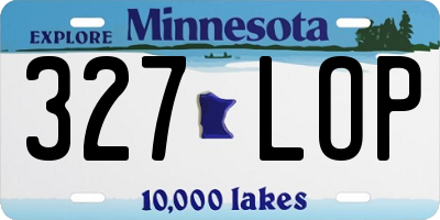 MN license plate 327LOP