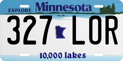 MN license plate 327LOR