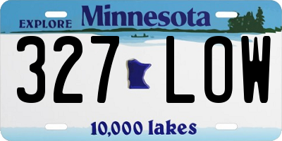MN license plate 327LOW
