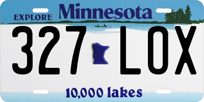 MN license plate 327LOX