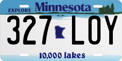 MN license plate 327LOY