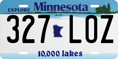 MN license plate 327LOZ