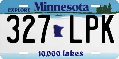 MN license plate 327LPK