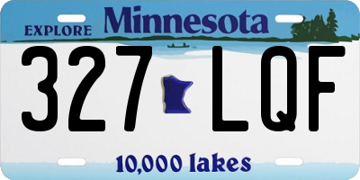 MN license plate 327LQF