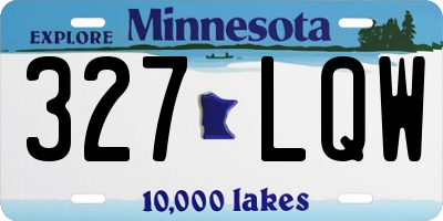 MN license plate 327LQW
