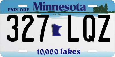 MN license plate 327LQZ