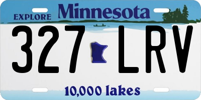 MN license plate 327LRV