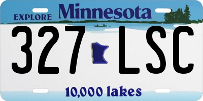 MN license plate 327LSC