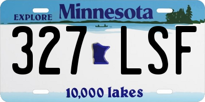 MN license plate 327LSF