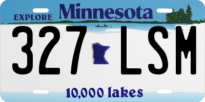 MN license plate 327LSM