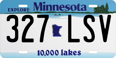 MN license plate 327LSV