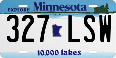 MN license plate 327LSW