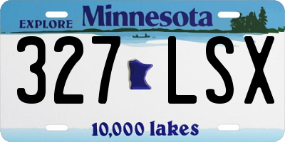 MN license plate 327LSX