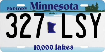 MN license plate 327LSY