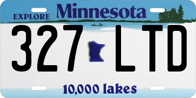 MN license plate 327LTD