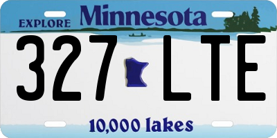 MN license plate 327LTE