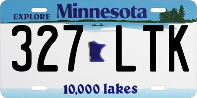 MN license plate 327LTK