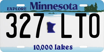 MN license plate 327LTO