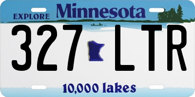 MN license plate 327LTR