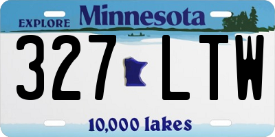 MN license plate 327LTW