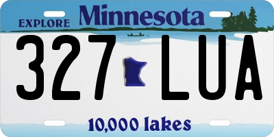 MN license plate 327LUA