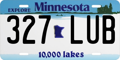 MN license plate 327LUB