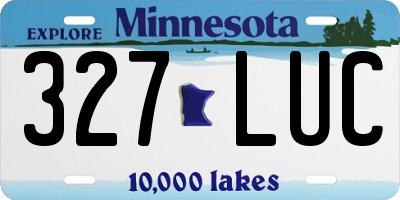 MN license plate 327LUC