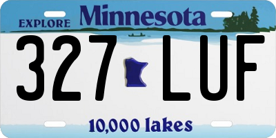 MN license plate 327LUF