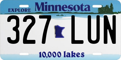 MN license plate 327LUN