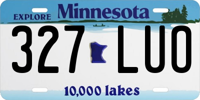 MN license plate 327LUO
