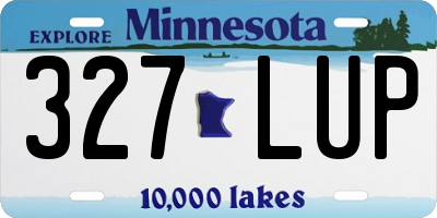 MN license plate 327LUP