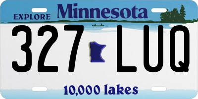 MN license plate 327LUQ
