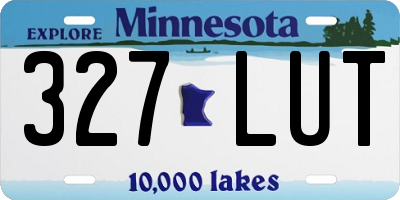 MN license plate 327LUT