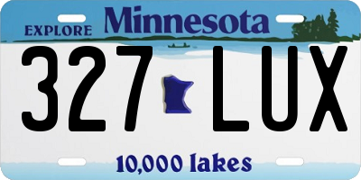MN license plate 327LUX