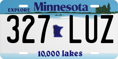 MN license plate 327LUZ