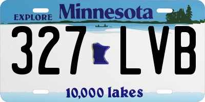 MN license plate 327LVB