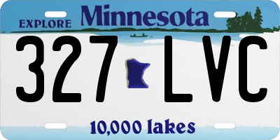MN license plate 327LVC
