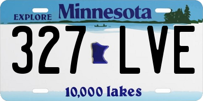 MN license plate 327LVE