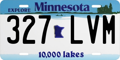 MN license plate 327LVM