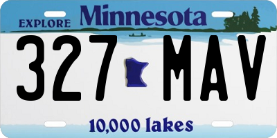 MN license plate 327MAV